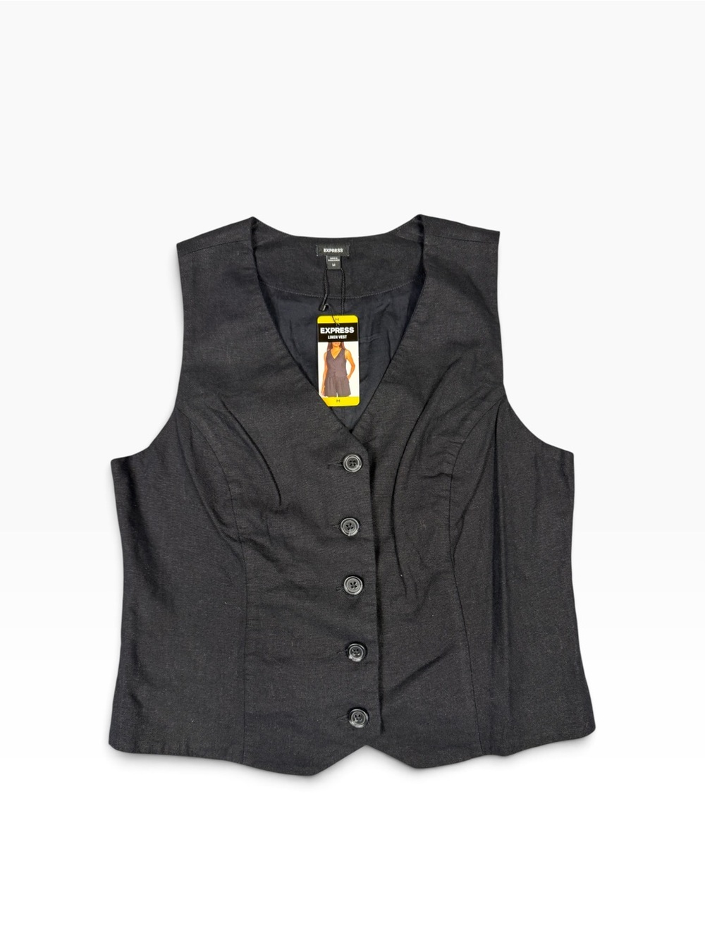 Express Black Button-Up V-Neck Women’s Vest